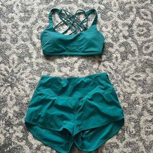lululemon sports bra and speed up shorts